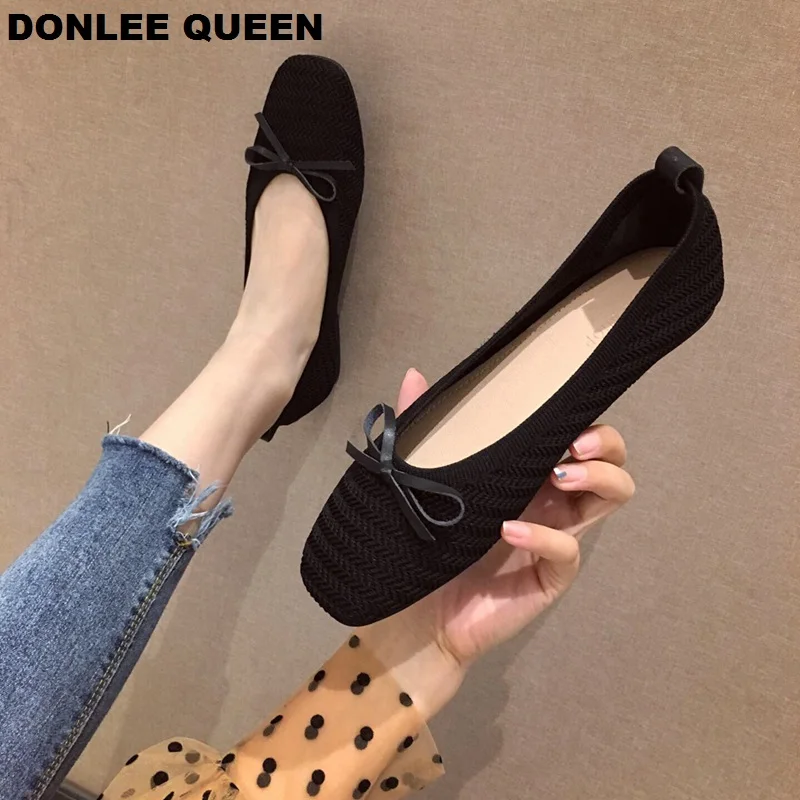 Обувь на плоской подошве женские Балетки без застежки с круглым носком балетки