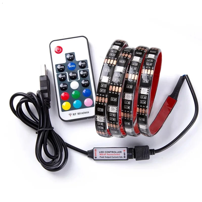 Binval USB RGB 5050 Светодиодная лента светильник водонепроницаемый 1 м 2 м 3 м 4 м 5 м ТВ фоновый светильник декоративный светильник ing с пультом дистанционного управления
