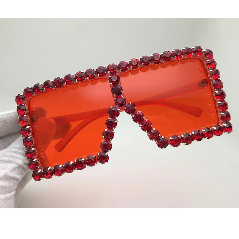 Большие Квадратные Солнцезащитные очки женские модные желтые синие Красные