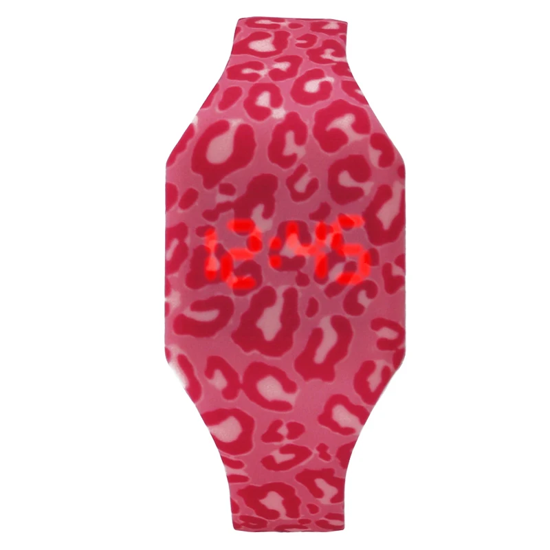 Pink Leopard Горячая Распродажа, Детские часы с мультипликационным принтом, милый светодиодный, цифровые часы для детей, студентов, электронные часы, часы с динозавром для девочек и мальчиков, Reloj Infantil - Цвет: Pink Leopard