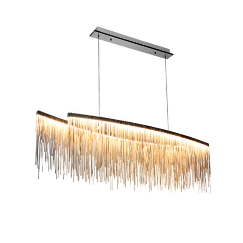 Роскошные светодиодсветодиодный люстры в стиле постмодерн алюминиевая цепь с