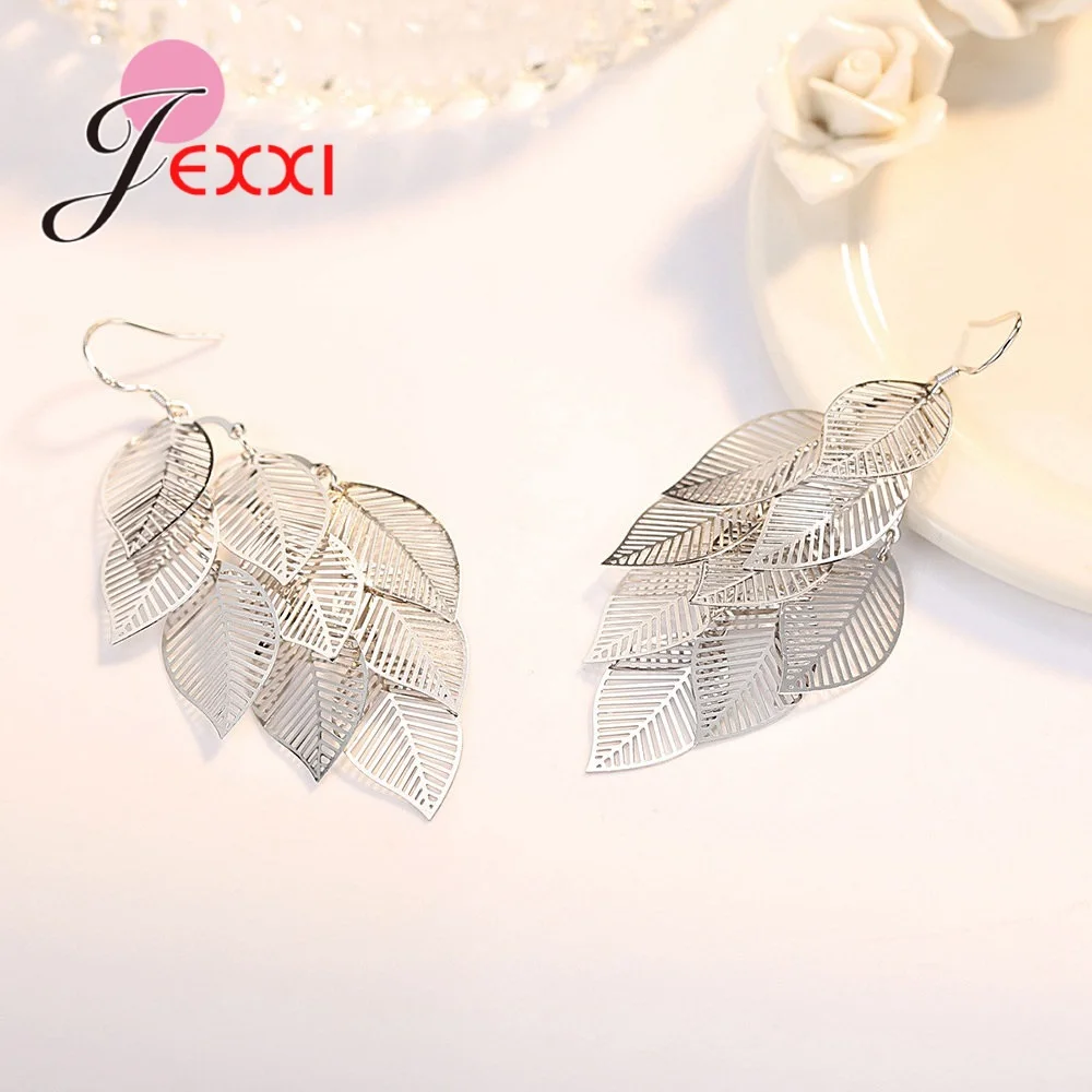 Женские серьги-кисточки из серебра 925 пробы В Форме Кленового Листа | Украшения и