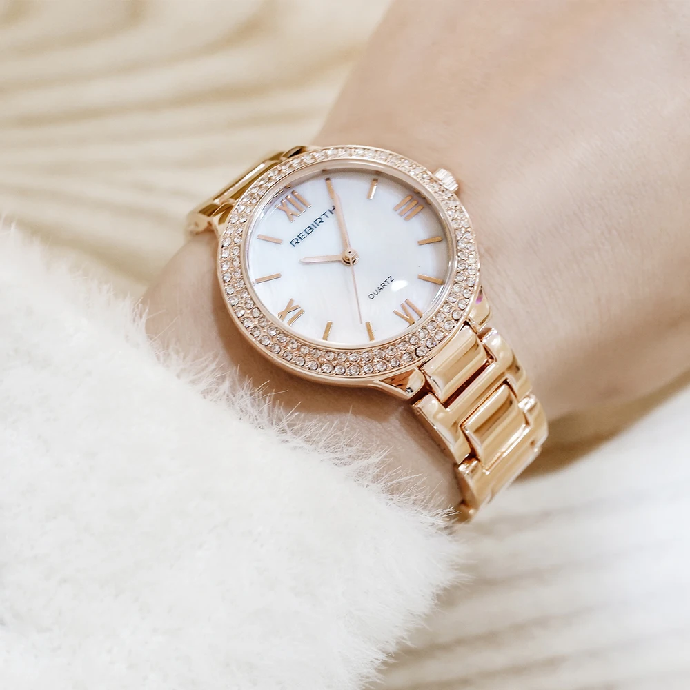 Часы наручные женские кварцевые с кристаллами люксовые модные ультратонкие