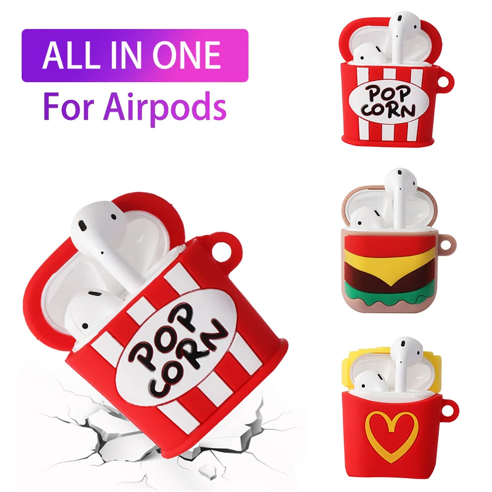 Мягкий Силиконовый Забавный чехол для Apple AirPods 2 зарядки s беспроводной Bluetooth