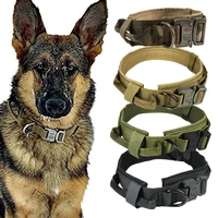 dog collar adjustable tactical dog collar and leash set control handle training pet led collar military tactical dog collar