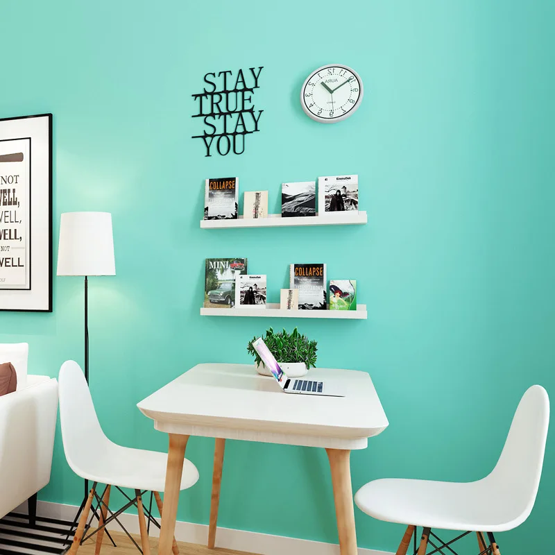 

beibehang Fashion blue non-woven wallpaper pure plain color bedroom living room dining background wallpaper papel de parede