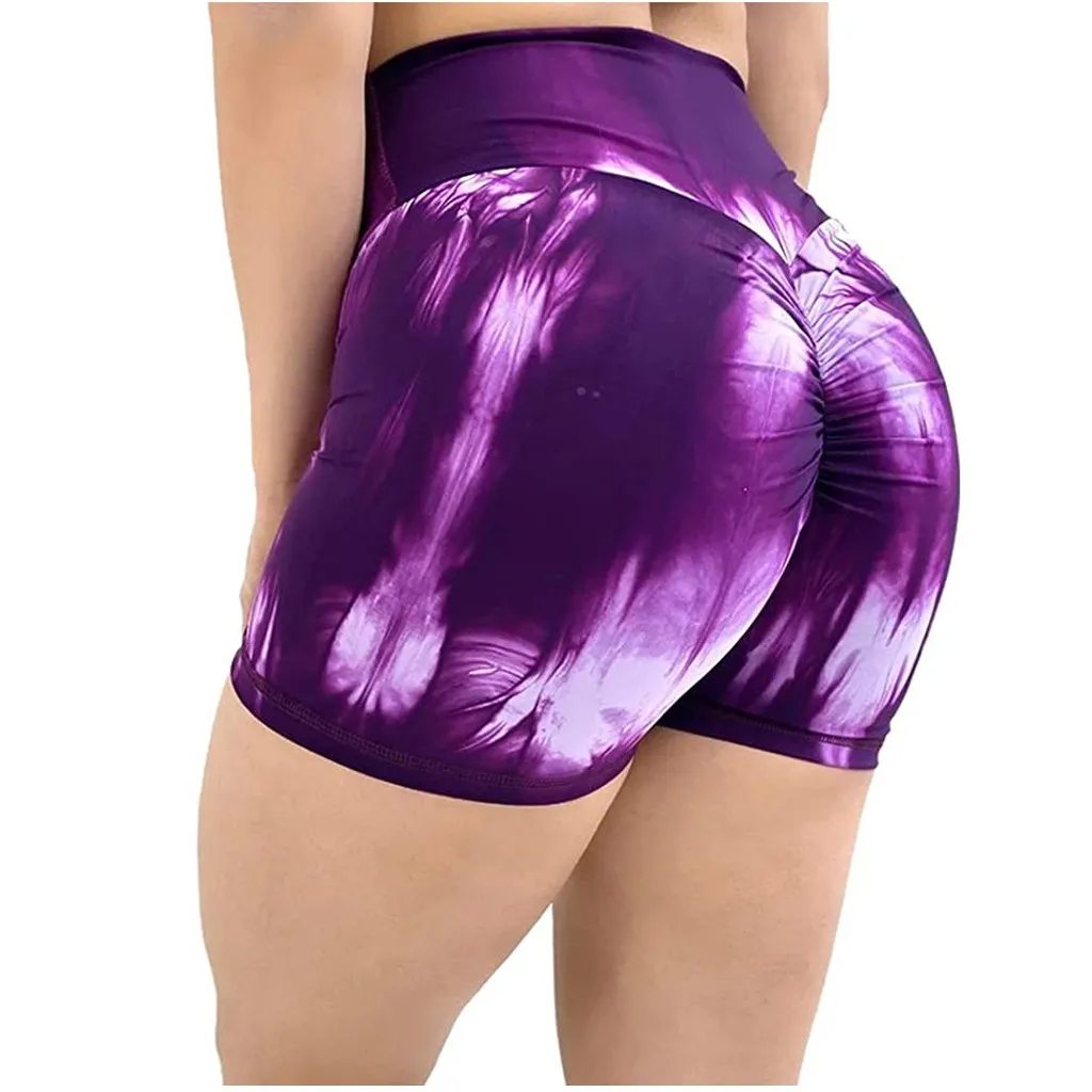 Vrouwen Tie-Dye Workout Scrunch Butt Leggings Zomer Hoge Taille Booty Running Shorts Leggings Korte Sport Femme Vrouwen Tie-Dye Workout Scrunch Butt Leggings Zomer Hoge Taille Booty Running Shorts Leggings Korte Sport Femme