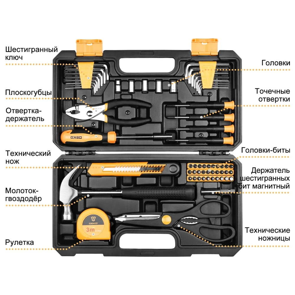 Набор инструментов для дома DEKO PRO DKMT62 62 шт | Инструменты