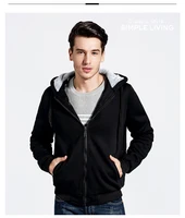 2020 new handsome sports thickened plus velvet zipper hooded sweater jacket casual autumn and winter clothes