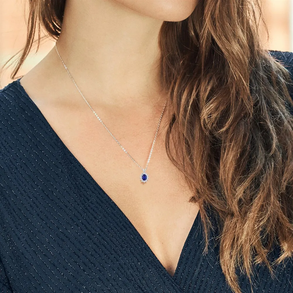 GemStoneKing Принцесса Диана кулон William 2 23 Ct ОВАЛЬНЫЙ натуральный синий Kyanite 925