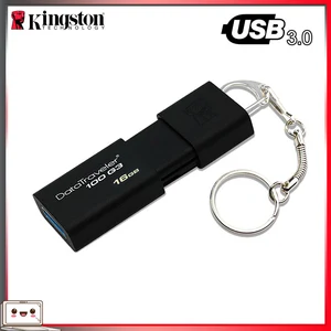 USB флеш-накопитель Kingston DT100G3, 100% оригинальный, 16 ГБ, 32 ГБ, 64 ГБ, 128 ГБ, 256 ГБ, карта памяти, флеш-накопитель 3.0, USB-накопитель