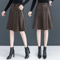 half skirt a word female 2021 autumn winter elastic high waist slim fashion large size hip wrap medium length skirt
