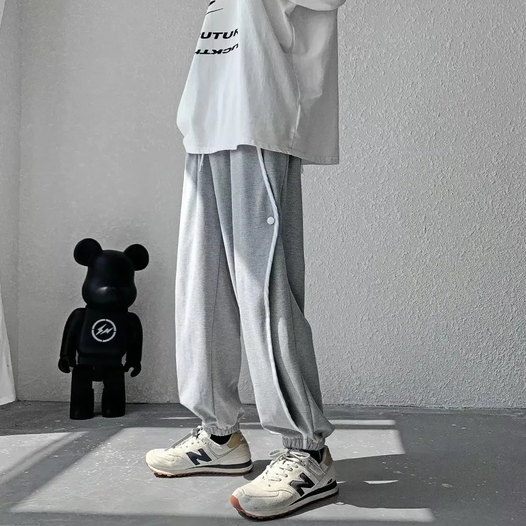 

Спортивные штаны мужские, трендовые свободные брюки для защиты ног, студенческие повседневные штаны, нишевые, дизайн ins, в стиле Хай-стрит