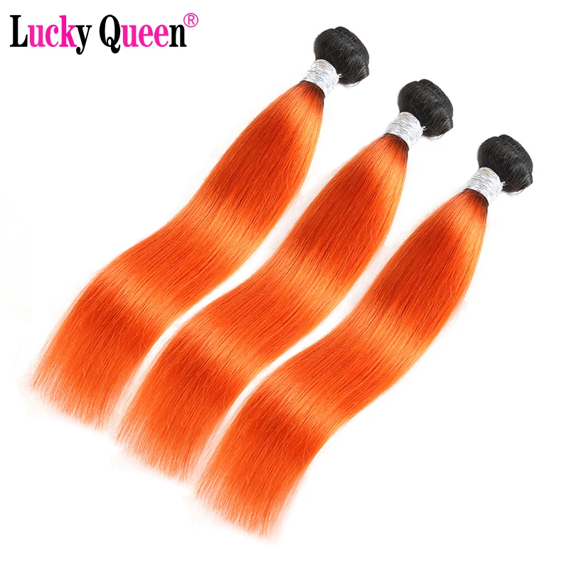 Lucky queen перуанские прямые красные пряди волос 1B/красный/синий/серый/оранжевый/613 блонд пряди Remy пучки человеческих волос Ombre сделки