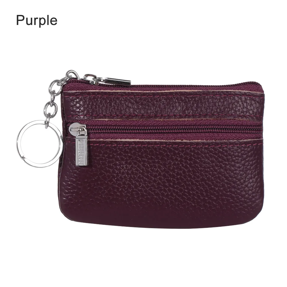 purple Кожаный кошелек для монет, женский маленький кошелек, кошелек для мелочи, мини-кошелек на молнии, сумки для денег, детские карманные кошельки, держатель для ключей, Carteira - Цвет: purple