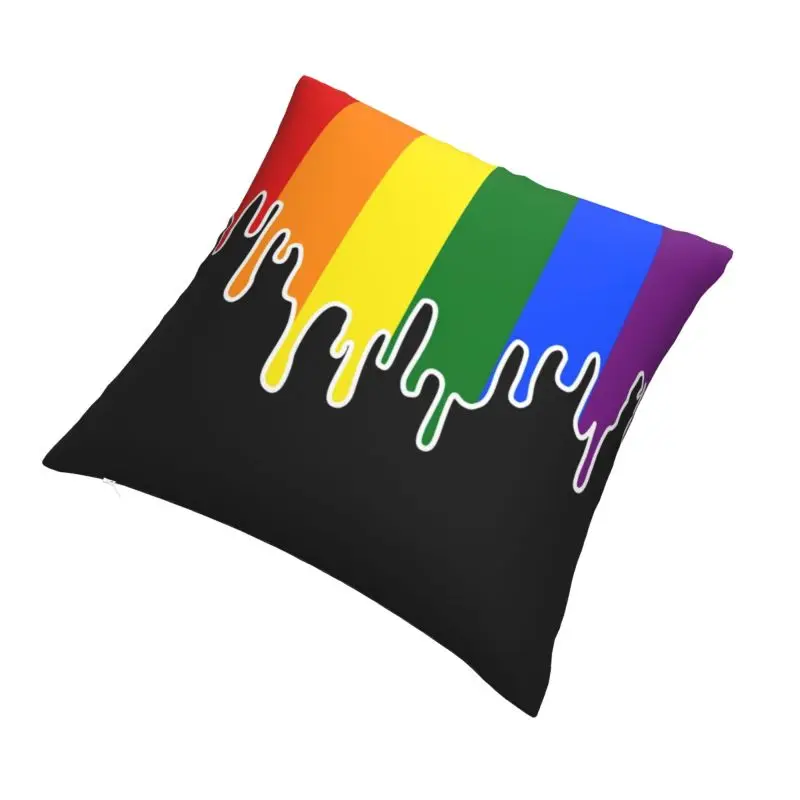 Наволочка для автомобильной подушки декоративная с изображением флага ЛГБТ и