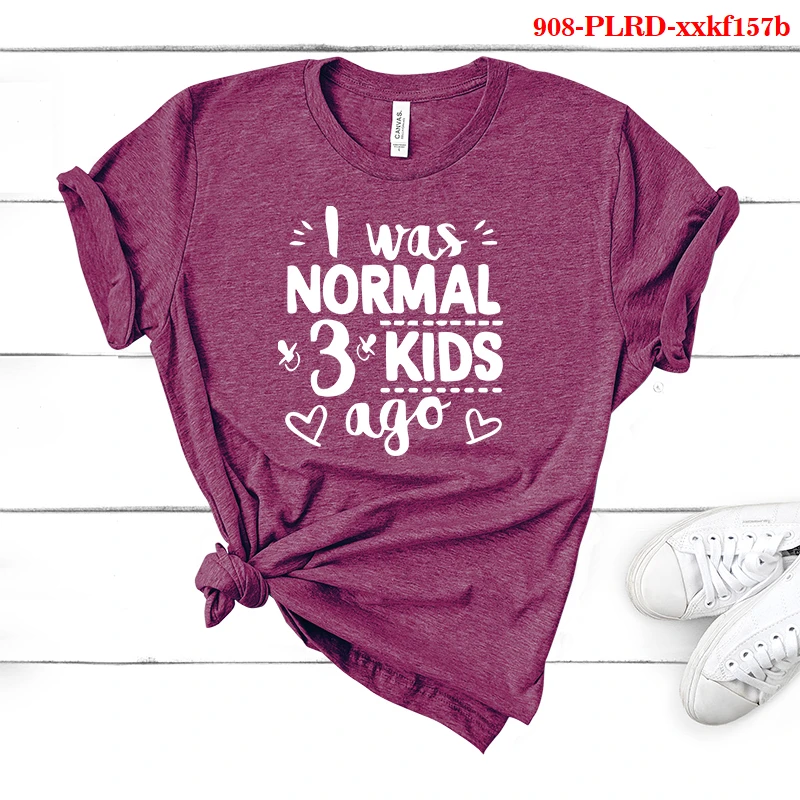 

2021 New Women Fashion I WAS NORMAL 3 KIDS AGO Print Womens Female Graphic T Shirt Streetwear Camisas Tee Shirt Tops T-shirts