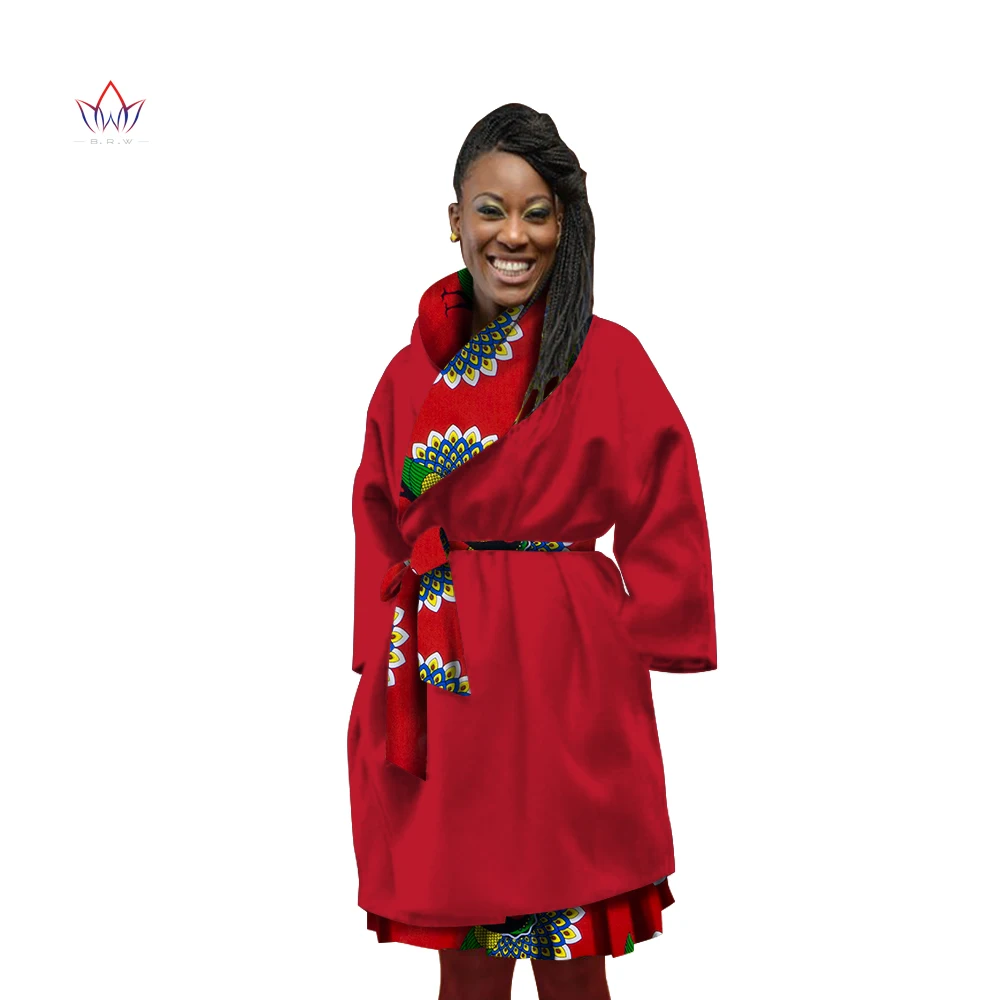 

Women african clothing 2021 turn down collar africa traditional female clothing print Bazin Riche coat plus size outfits WY1142