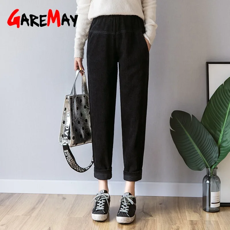 Женские штаны модные женские повседневные шаровары с эластичной резинкой на