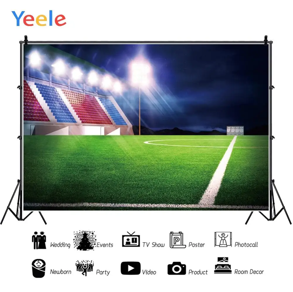 Yeele прожектор для футбольного поля зеленый газон вид фотографии фоны
