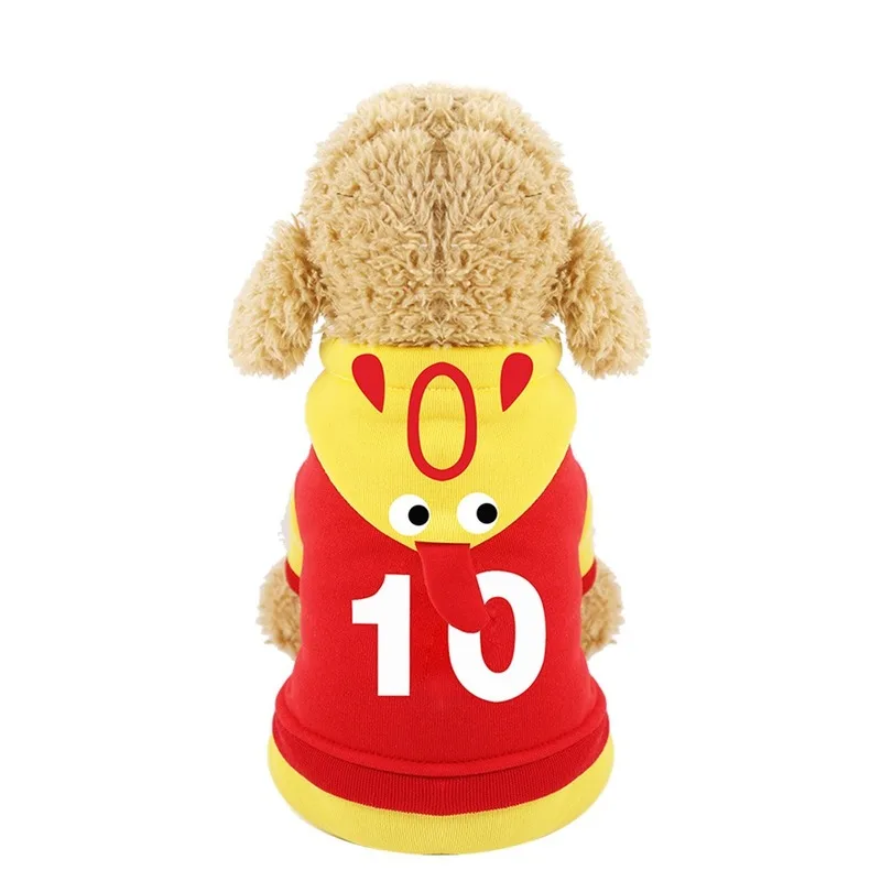 Одежда для собак с мультяшными животными осенне зимние толстовки четырьмя