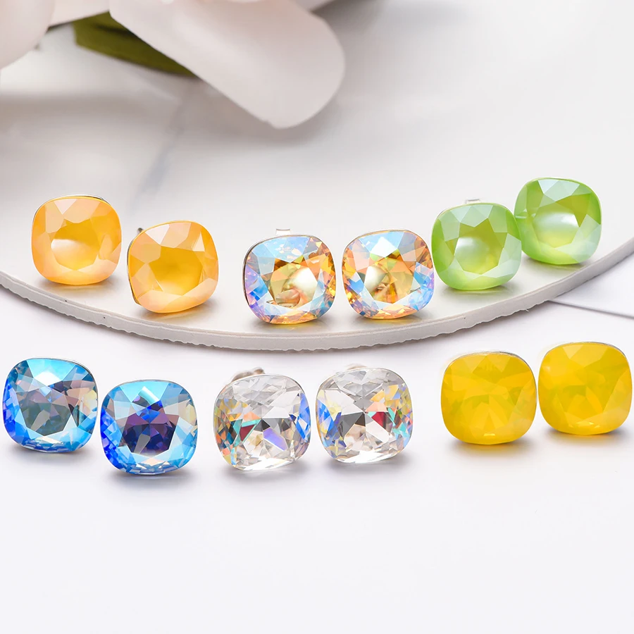 Кристаллы от Swarovski серьги гвоздики для женщин новая мода стерлингового серебра