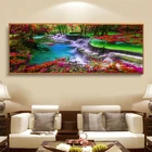 Алмазная 5d-картина сделай сам с изображением Красного кленового листа, большой размер, квадратная, квадратная, круглая, водопад, озера, бриллиантовая картина