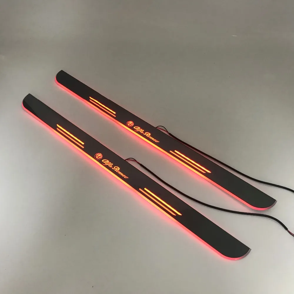 

Osmrk led moving door scuff for alfa romeo 159 dynamic door sill plate flat lining overlays guards flowing/fixed light