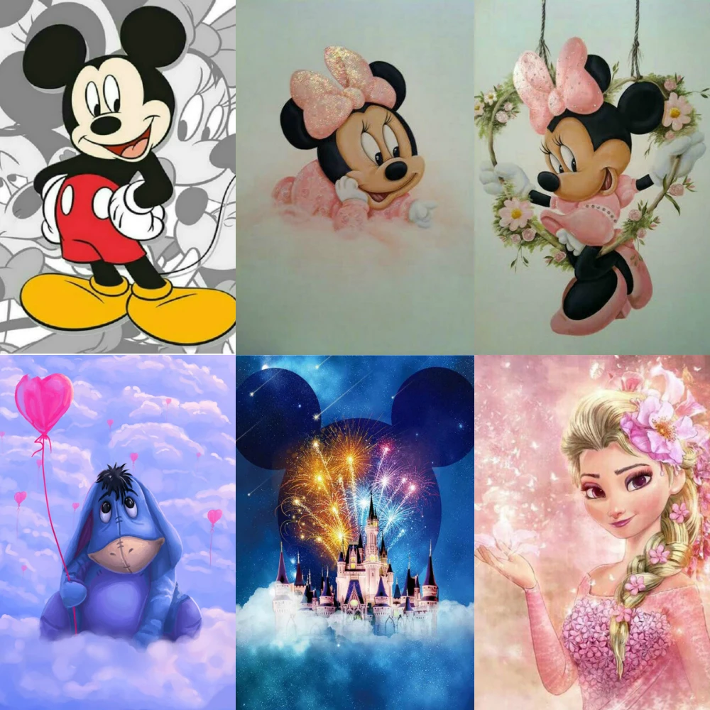 

Алмазная 5d картина «сделай сам», мультфильм Дисней, Микки Маус, полностью квадратная/круглая Алмазная вышивка стразы, мозаика, подарок для д...