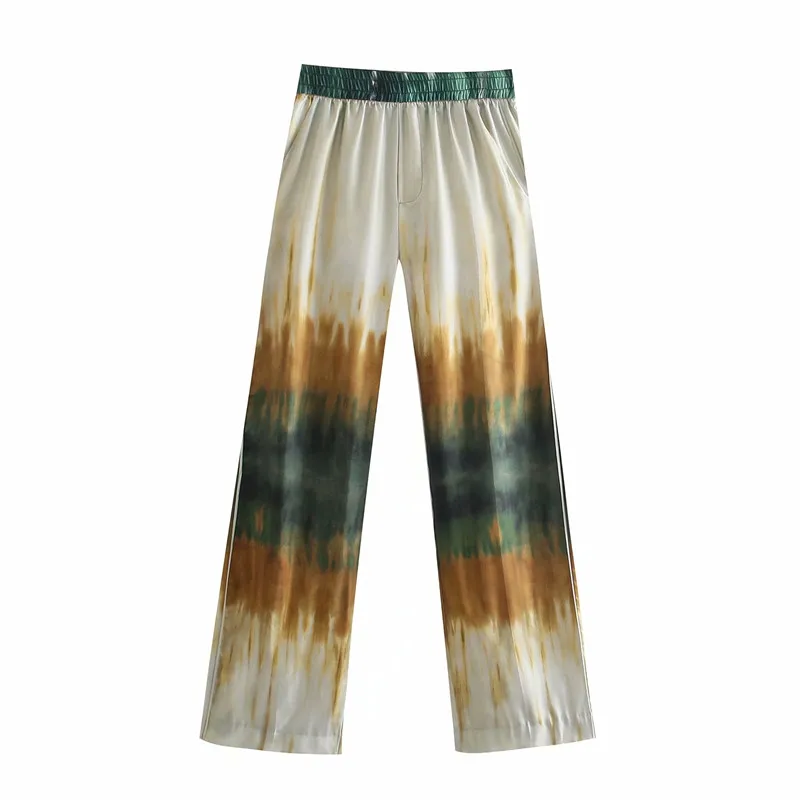 

Женский комплект из 2 предметов ZA, блузка с принтом и брюки, Модный женский однобортный Повседневный брючный костюм с принтом, лето 2021