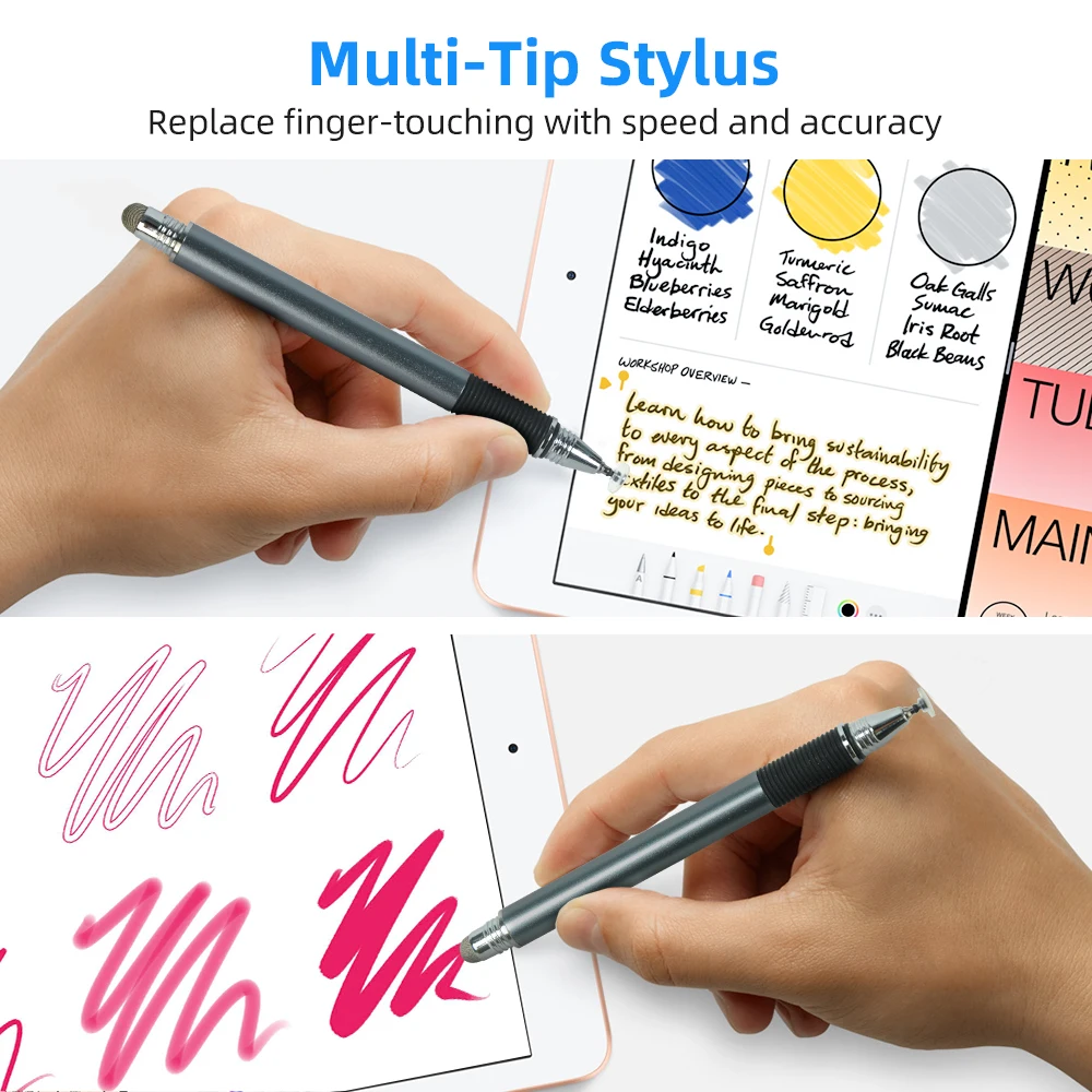 fonken stylus pen for android phone screen pen tablet pen for drawing touch pen for tablet 2in1 stylus for smartphone notebook free global shipping