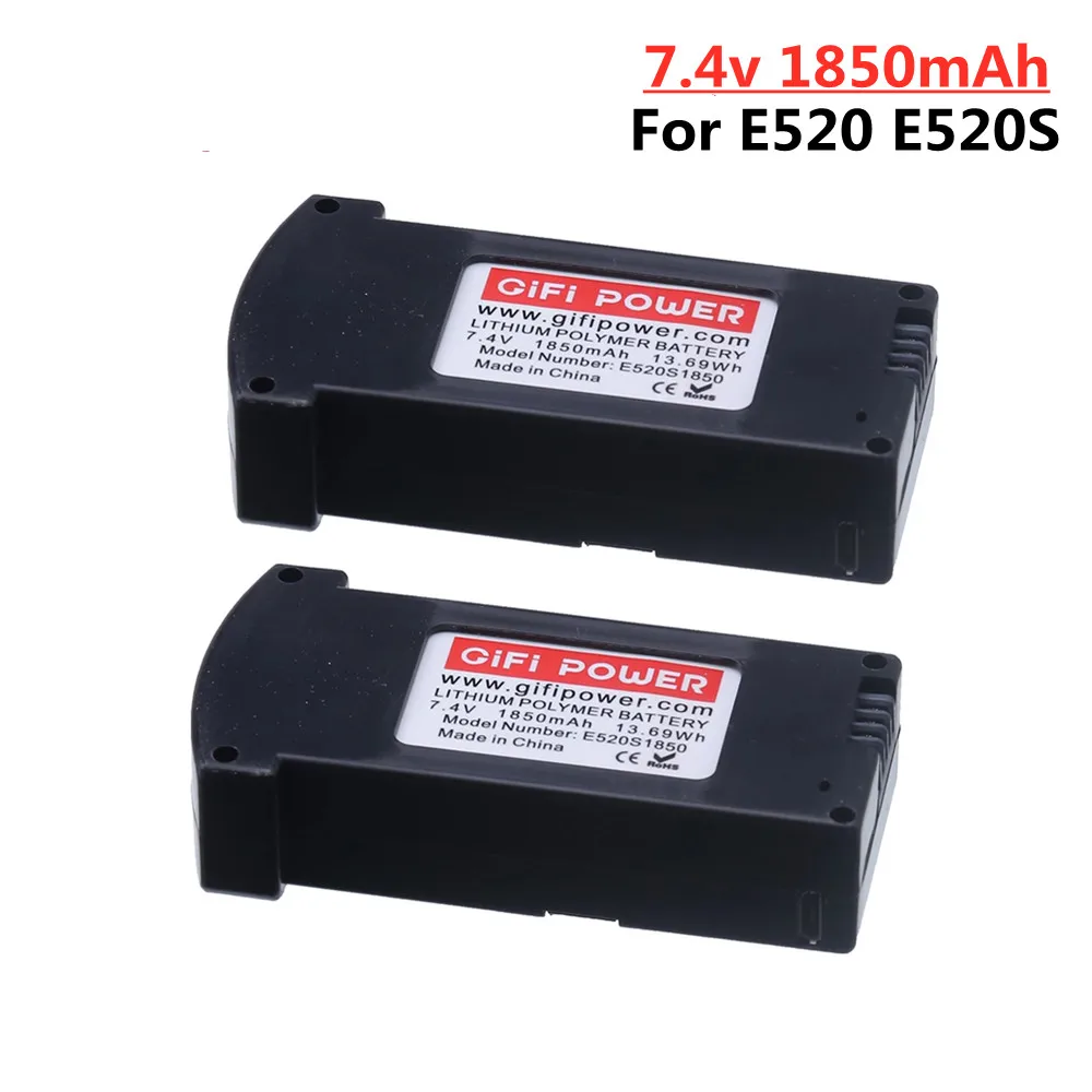 

Аккумулятор LiPo 7,4 в 1850 мАч для радиоуправляемого квадрокоптера E520 E520S JD 22S, запасные части 7,4 В, аккумулятор для дрона E520, аксессуары