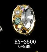 HY-3500 10pcs 10 шт./лот, сплав дизайн ногтей 3d с плоской задней стороны бриллианты жемчужные ювелирные изделия Стразы украшения для ногтей - Цвет: HY-3500 10pcs