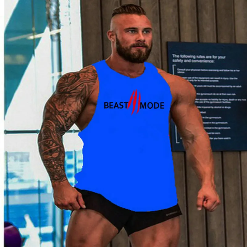 Gym deltoid брендовая одежда Beast Mode майка для бодибилдинга мужская фитнеса рубашка без