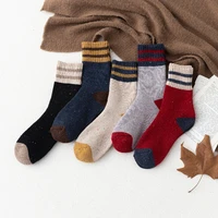 hot sale 5 pairs high quality winter harajuku wool socks warmer ethnic style cashmere thermal thicken retro women socks