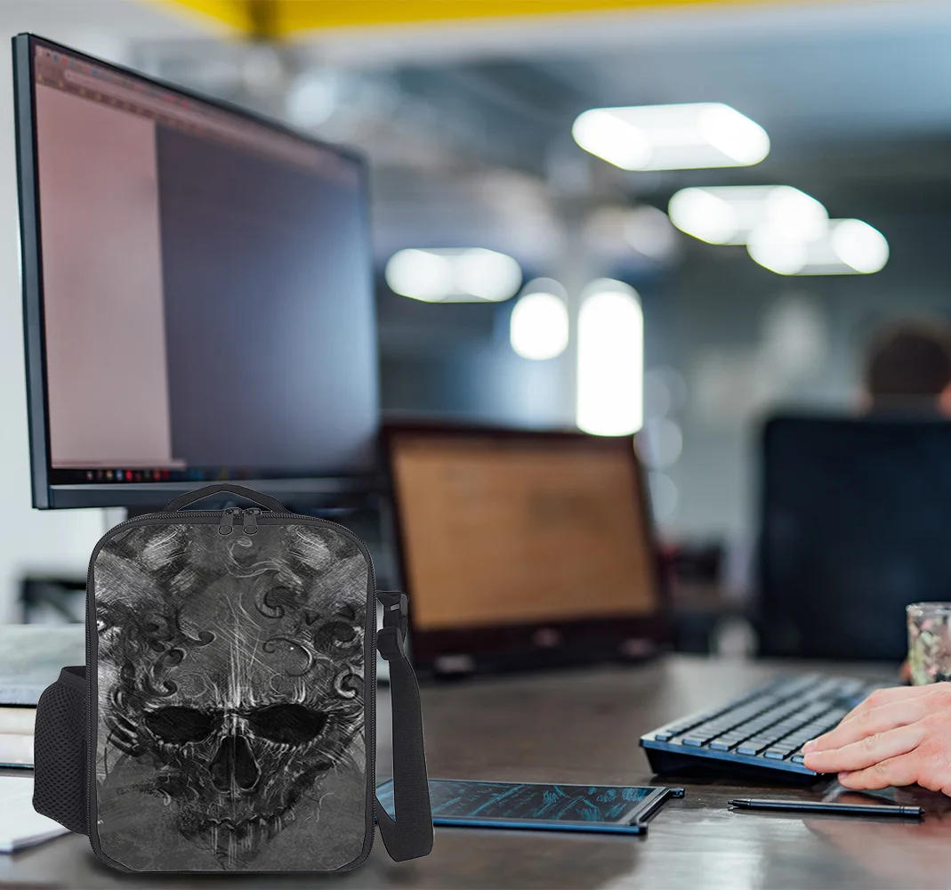 Новые сумки для обеда с изображением волка черепа диких животных путешествий на