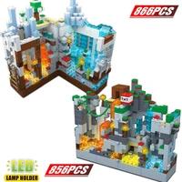 creator expert building blocks set mine cave legoinglys zombie with light my world steve bricks toys for kids