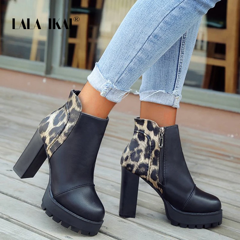 LALA IKAI/Новинка 2020 года Женские зимние ботильоны из искусственной кожи