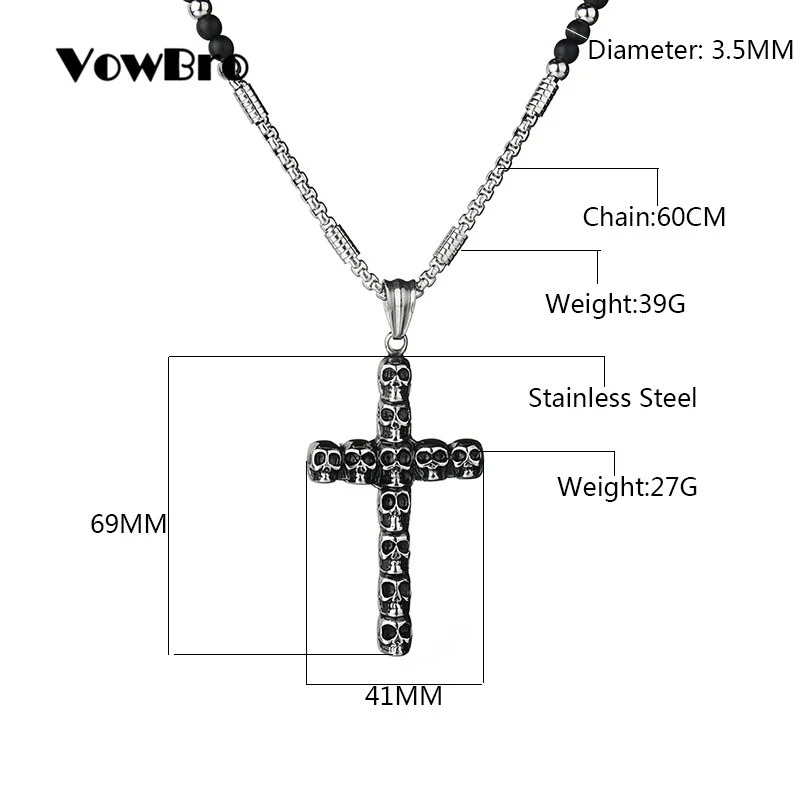 VowBro новинка хорошие Четки из бисера Крест Иисуса ожерелье для мужчин и женщин