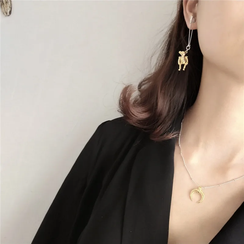 RUIYI Real 925 Sterling Silver Girls Exquisite Small Baby Bear Charm Drop Earrings Korean Japanese Style Pin Design Chic Earring | Украшения