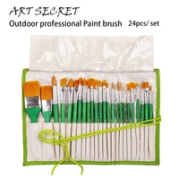 artsecret paint brush set 24pcpouch acrylic and oil painting for outdoor traveling mountains art tools no 2252
