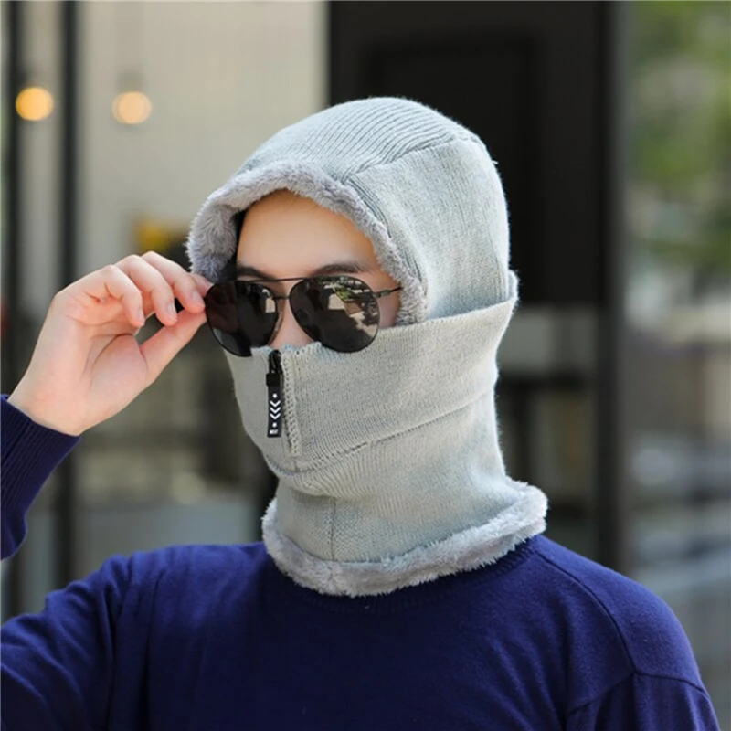 

2020 Hot Sale Winter Beanie Hats Scarf Warm Knit Hat Skull Cap Thick Fleece Lined Winter Hat Scarf For Men Women Neck Warmer