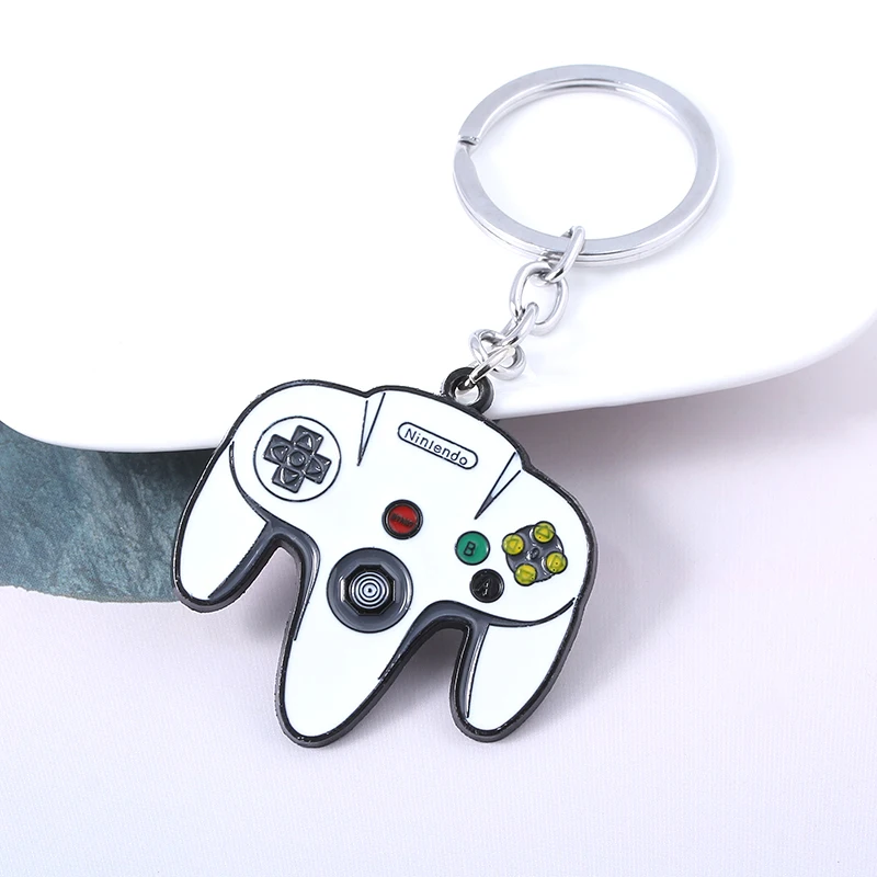 

Nintendo Gamepad Keychain White Dripping Oil Keyring Hanging Pendant For Man Women Car Keyring Chaveiro Jewelry Souvenir Gift