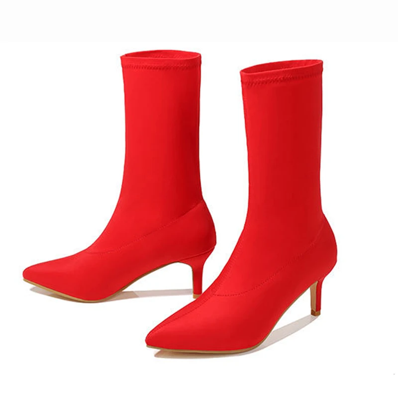 MONMOIRA/пикантные ботинки с острым носком стелька из эластичной ткани Женские