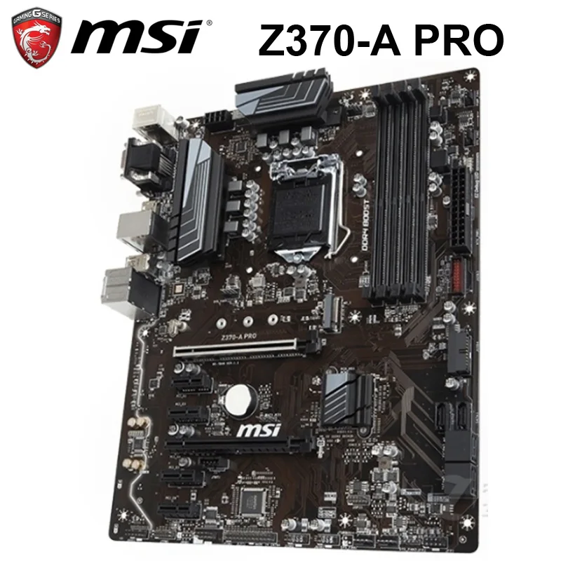 Материнская плата LGA 1151 Intel Z370 MSI A PRO DDR4 PCI E 3 0 64 Гб Core i7/i5/i3 оригинальная десктопная