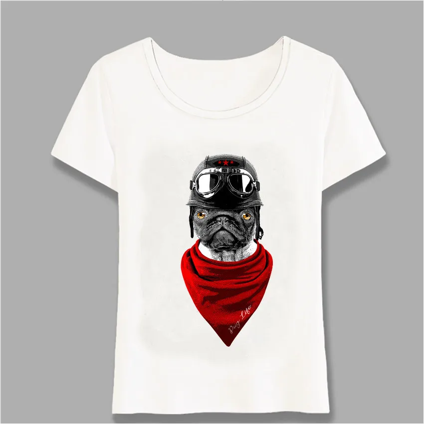 Летние Pug Life в красном цвете бандана футболка с принтом женская классная
