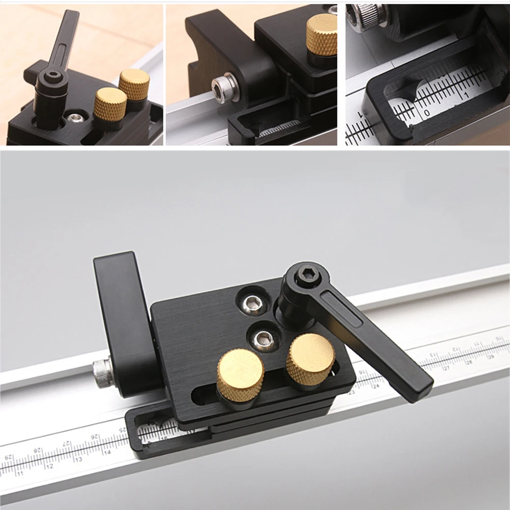 

Miter Track Stop Chute Dedicated Limiter Left T-Slot Miter Guide Stopper Aluminum Alloy For Guide Rail Woodworking Tool