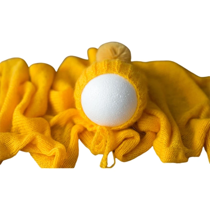 

2Pcs Baby Wool Ball Hat Knitted Wrap Blanket Set Newborn Infants Photo Shooting Photography Props