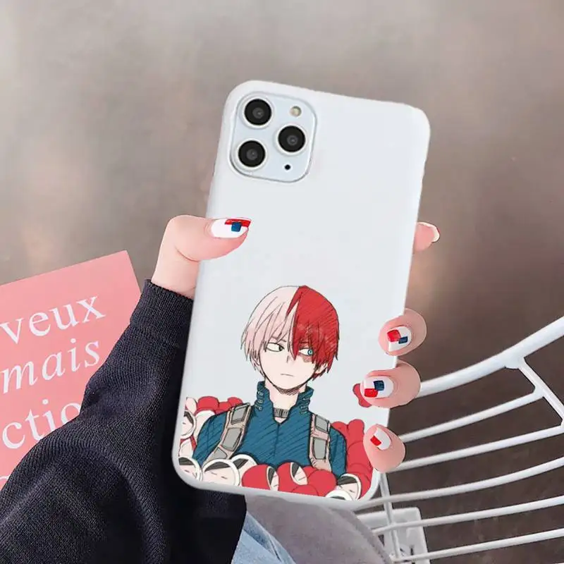 

Shoto Todorok Phone Case White Candy Color for iPhone 6 7 8 11 12 s mini pro X XS XR MAX Plus