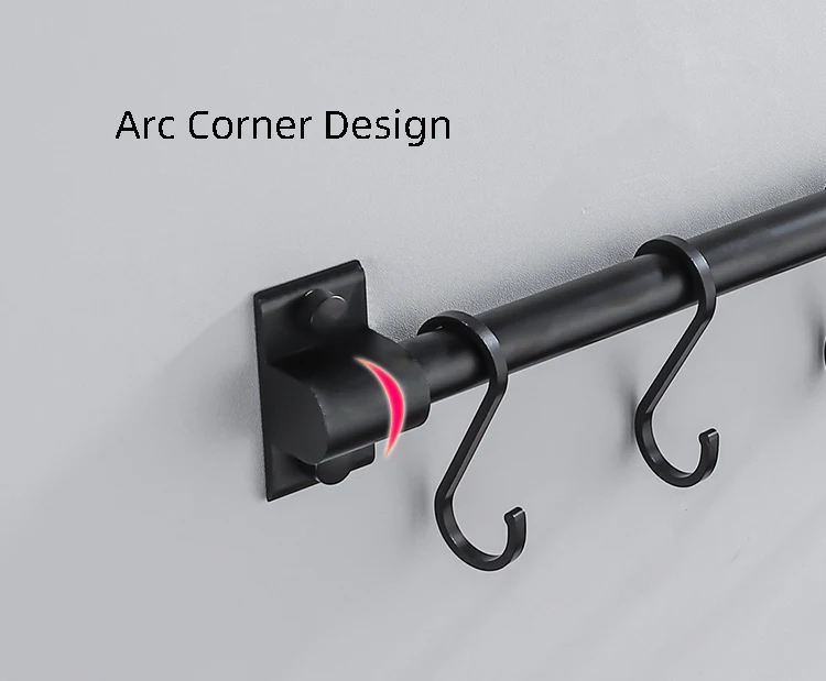 

Storage Shelf Hanging Hooks Multifunction Hanger Kitchen Rail Rack with Removable Hooks Wall Mounted Storage Hooks